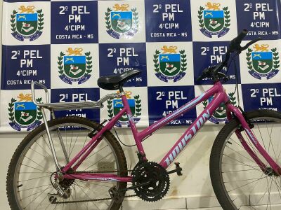 Imagem da notícia Polícia Militar recupera bicicleta furtada e prende suspeito em flagrante em Costa Rica